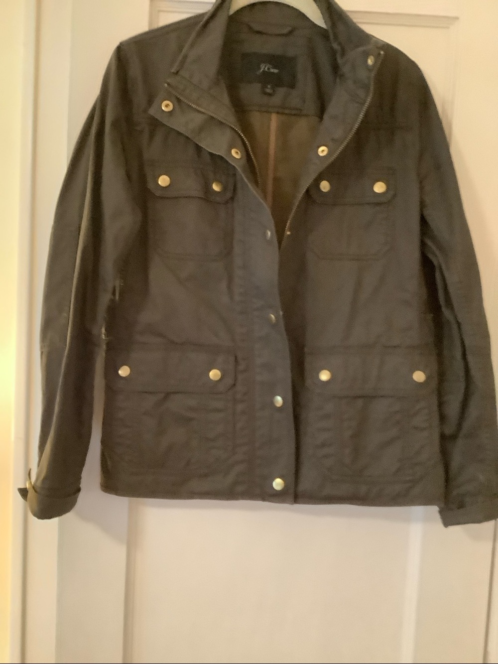 J. Crew Olive Utility Jacket with Brass Buttons